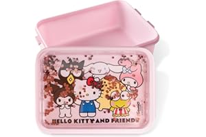 P:OS Hello Kitty Brotdose Kinder - auslaufsichere Lunchbox mit Glitzer-Deckel, Vesperdose für Mädchen - Pausenbox für Kindergarten und Schule, Snackbox robust und leicht zu öffnen