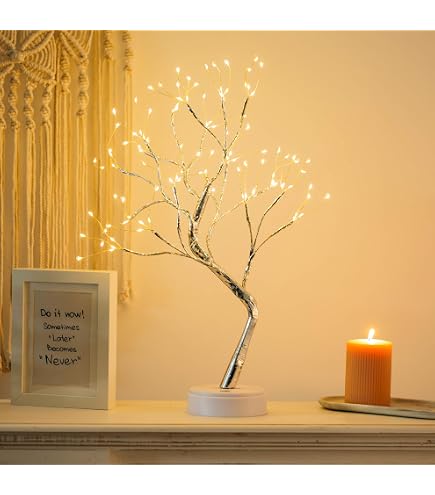 Arbre Lumineux D’automne 45 Cm Avec 24 LED – Feuilles D’érable, Lumière Blanc Chaud, Décor Intérieur, Bureau, Thanksgiving, Noël
