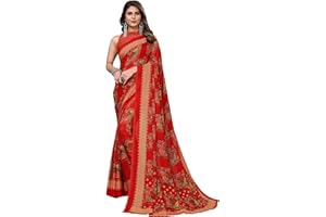 Yashika Damen Sari mit Blusenmaterial, trendig, bedruckt, Georgette-Design, Violett