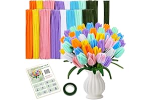 LUOKEFE 550 Pcs Pipe Cleaners for Craft Flowers Kit, 8 Colors Pipe Cleaners Craft Supplies for Flower Making, Chenille Pipe Cleaner Craft Kit for Arts Projects Festival Diy Home Decoration