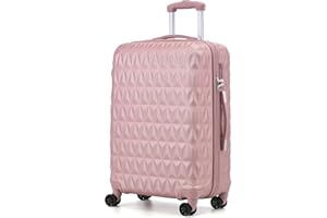 RMW Suitcase Large Hard Shell | Trolley Suitcases | 3 Digit Combination Lock| 4 Dual Spinner Wheels | Lightweight | Hold Check in Luggage | Aluminum Telescopic Handle (Rose Gold, Medium 24")
