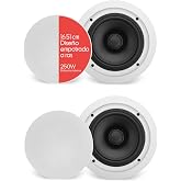 Pyle Ceiling Speakers, Wall, 6.5", 250W, Dual, 1" Polymer Tweeter, 65Hz-22kHz