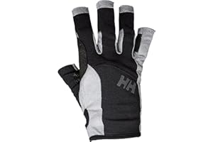 Helly Hansen Sailing Short Gloves Guantes de Cuero Unisex con Puntas Recortadas, para Vela, navegación Costera, Interior y oceánica