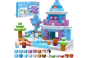 Charmofun Costruzioni Magnetiche per Bambini 150 Pezzi 2CM, Cubi Magnetici per Bambini con Ghiaccio e Mondo Innevato, Giocattoli Montessori dai 3 ai 9 Anni Regali per Ragazzi e Ragazze
