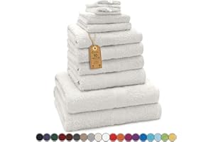 GREEN MARK Textilien 10-częściowy zestaw ręczników FROTTIER w różnych rozmiarach 4 x ręczniki, 2 x ręczniki prysznicowe, 2 x ręczniki dla gości, 2 x rękawice do mycia | kolor: kremowy/naturalny |