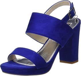 XTI 30753, Zapatos con Tacon y Correa de Tobillo Mujer, Azul (Blue), 36 EU  : Amazon.es: Zapatos y complementos