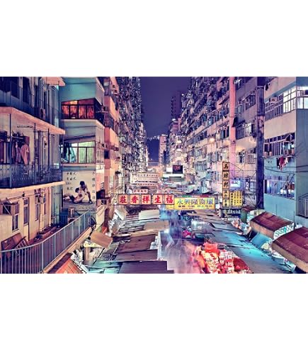 Antelope Cyber City 1000 Piece Jigsaw Puzzle - Black & White Cyberpunk Hell Difficulty, Matte Finish