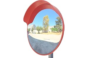 SNS SAFETY LTD Convex flexible traffic mirror, diameter 45cm (18"), for road safety and shop security with adjustable fixing bracket for pole 48 mm