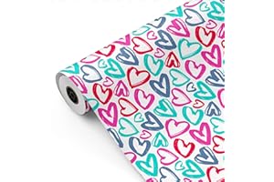 Bobina papel de regalo, rollo grande 62cm x 100m • CORAZONES F • Ideal para: Tiendas Negocios Comercios envolver regalos Cumpleaños Baby Shower Bodas Decoración [FP Fiesta Paper]