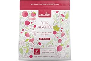 Elixir Energético | 600 Gramos | Superfood Smoothie Powder con raíces y bayas: Maca, Cúrcuma, Guaraná, Yerba Mate, Frambuesas, Açai, Bayas de Goji | Alternativa al Café | Alpha Foods