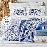 Karaca Home Celerina Mavi &Ccedil;ift Kişilik Nevresim Takımı (Fitted)