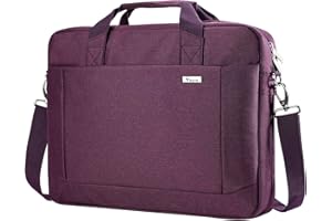 Voova Laptop Bag Case 14 15 15.6 Inch, Computer Sleeve Messenger Bag with Shoulder Strap Expandable Waterproof Business Briefcase for Women Lady to Work Travel School, Fit 14-16 Inch Laptop-Purple