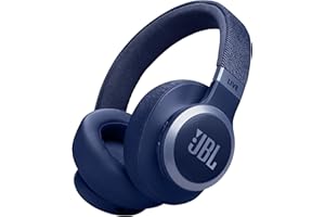 JBL Auriculares inalámbricos circumaurales Live 770 NC, con tecnología Bluetooth y cancelación adaptativa de ruido, hasta 65 horas de reproducción, azul