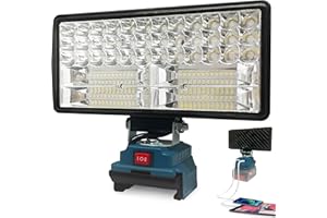 L1NXIXI Lampada a LED a batteria per sistema Bosch da 18 V, 90 W, 6800 lm, con USB + tipo C, faretto a batteria per illuminazione di lavoro, cantieri, riparazioni auto, campeggio, escursionismo