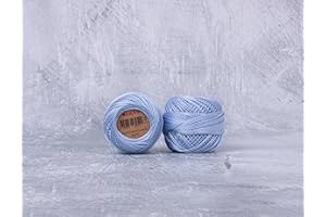 Luca-S Filo da ricamo in cotone perlato, misura 8, 100% cotone egiziano per uncinetto, filato per ricamo a punto croce, certificato Oeko TEX, 10 grammi per gomitolo, colore 144