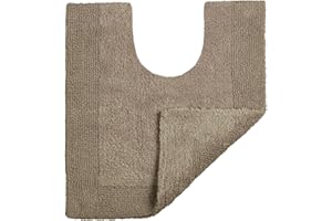 ALLURE BATH FASHIONS Allure Heavyweight Reversible Pedestal Toilet Mat, 100% Cotton, Super soft, Washable, Large Size 55cm x 55cm (Mocha)