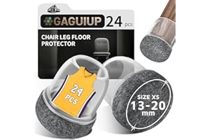 GAGUIUP Chair Leg Floor Protectors,24 Pcs 0.75" Round Silicone Chair Leg Caps,Furniture Foot Protector,Free Moving Table Leg Covers,Stool Leg caps to Prevent Hardwood Floor Scratches and Reduce Noise