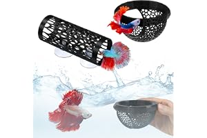 2 stycken Betta fisktunnlar set – flytande hängmatta och ihålig cylinder med sugkopp, säkert rutnätsgömställe för stridsfiska