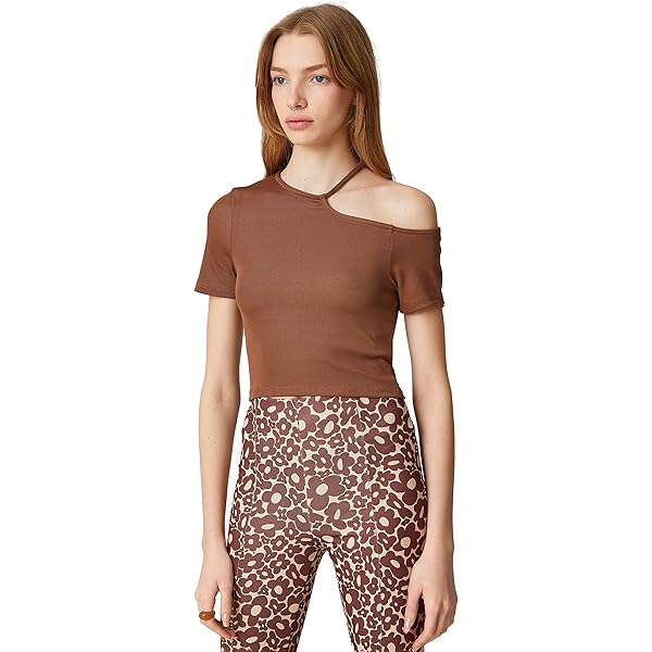 Koton Damen T-Shirt Mit Print – Kurzarm, Crewneck, 100% Baumwolle