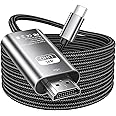 Avigers USB C to HDMI Cable 4K@60Hz 2M, Braided USB Type C to HDMI Adapter for Home Office Thunderbolt 4/3 Compatible with iPhone 15 Series, MacBook Pro/Air/Mini, iPad Pro/Air, Galaxy S24/S23/S22