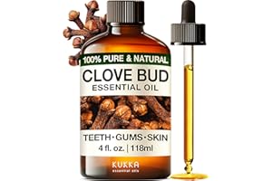 KUKKA ESSENTIAL OILS KUKKA Clove Essential Oils - 118ml - for Hair, Skin, Diffuser, Aromatherapy & DIY Soap Making Scent