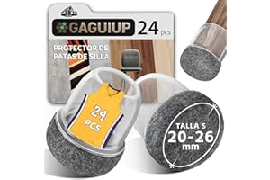 GAGUIUP Protectores de suelo para patas de silla, 24 tapas redondas de silicona para patas de silla de 1 pulgada, protector de pie de muebles, fundas para patas de mesa de movimiento libre, tapas de patas de