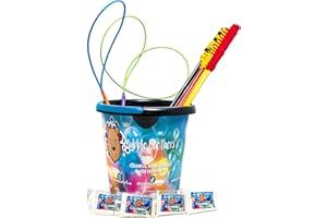 ‎BUBBLE BROTHERS Bubble Brothers Giant Soap Bubbles Set for Children and Adults, 11 Pieces, 5 Bubble Sticks, 25 Litre Bubble Liquid and 5 L Bucket Soap Bubbles Set for Children's Birthday, Summer Party