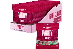 PÄNDY Cherry Sockerfritt Godis med Fruktsmak, endast 1g socker, 14x 50g | Sött körsbär med syrlig twist. Sockerfritt gummigodis, glutenfritt, laktosfritt, endast 70 kalorier per påse.