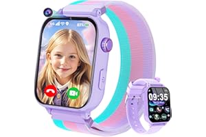 CATGIFF 4G Smartwatch Bambini, Kids Smart Watch Intelligente con GPS, SOS, WIFI, Chat Vocale, Videochiamata, Modo Classe, Giochi Sveglia Contapassi Ragazzi Ragazze Orologio Regalo 4 ai 12 anni, Viola