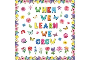 ADDUSTER Spring Bulletin Board - Watercolor Floral Butterfly Botanical Cutouts Spring Bulletin Board Decorations Floral Bulletin Board Decorations for Classroom Bulletin Boards Home Decoration