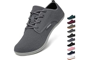 GEWEO Barfußschuhe Breite Herren Damen Minimalistische Traillaufschuhe Fitnessschuhe Laufschuhe Atmungsaktiv rutschfest Weich Leicht Sneaker Schuhe Casual Zehenschuhe Zero Drop Solhe 38-47 EU