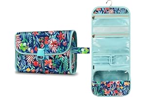 Portable Toiletry Travel Wash Bag, FINPAC Large Water Resistant Hanging Makeup Organizer Cosmetic Storage Pouch Case for Women Girls, Jungle Night