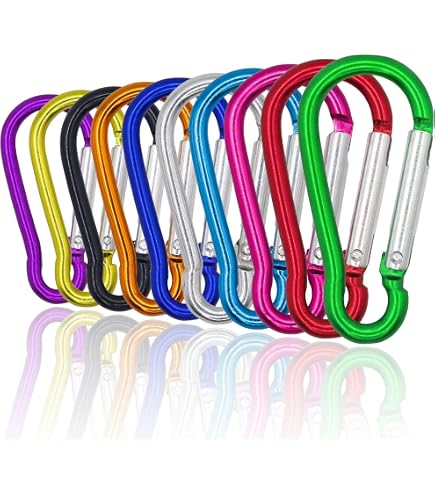 20 Mousquetons Aluminium 5cm - Porte-clés Multifonction Pour Camping, Randonnée