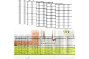 Thealyn Clôture de jardin 101 cm de haut x 71 cm de large (5 panneaux, longueur totale 3,5 m) - Clôture extérieure en métal antirouille - Barrière décorative pour chien, animal - Bordures pour cour