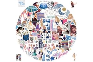 VDFJEK 100 Pcs Taylor Swift Stickers, Laptop Stickers, Skateboard Stickers, Music Stickers Cute Aesthetic Trendy Music Stickers, for Water Bottles, Book, Guitar, Skateboard