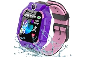 Ruopoem Smartwatch Bambini GPS, Orologio Smartwatch Bambini con GPS IP68 SOS Fotocamera Voice Chat Giochi Sveglia, Smartwatch Bambina Regalo di Compleanno per 3-12 Anni Ragazzi Ragazze Studenti