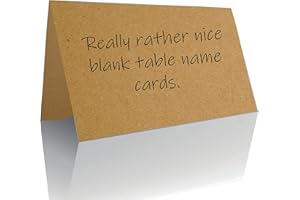 THE LAZY PANDA CARD COMPANY 35 Plain Recycled Vintage Kraft Style Blank Table Place Name Cards for Weddings or Other Parties