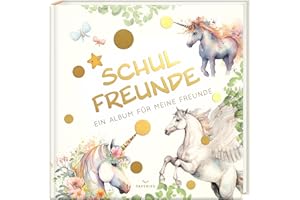 Schulfreunde - EINHORN: ein Album für meine Freunde, Geschenk für Schultüte Einschulung, Schulanfang (Freundebuch Schule) PAPERISH®
