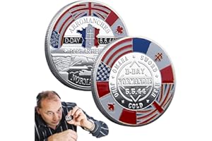 Monozoz Moneda de cumpleaños, Decoraciones del 80 Aniversario del día D - Decoraciones del Día D 80 | D Day 80Th Normandía, Cumpleaños de la Segunda Guerra Mundial, Objeto de