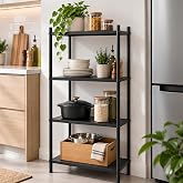 Coverzone 4 Raflı &Ccedil;ok Ama&ccedil;lı Tekerlekli Metal Depolama Organizer Rafı | Al&uuml;minyum Alaşım G&ouml;vde, Ayarlanabilir Raf Aralığı, Ki