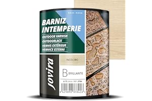JOVIRA PINTURAS Barniz Intemperie al Agua, para el cuidado y la decoración de maderas en exterior. (750 Mililitros, Brillante) H-30