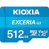 KIOXIA EXCERIA G3 512GB microSDXC Hafıza Kartı, UHS-I U3 V30 A2, 160MB/s&rsquo;ye Kadar Okuma Hızı, 4K Video Kayıt Desteği, SD Adap