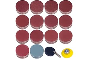BRESUCNY 140 Pezzi Dischi Abrasivi, 50mm Dischi Carta Abrasiva, Grana 60 80 100 120 180 240 320 400 600 800 1000 1200 2000 3000, con piastra di supporto da 1/4", per Dremel Levigatura Lucidatura