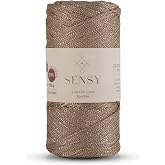 Premium Simli 200 Gr Polyester Makrome Ipi S&uuml;tl&uuml; Kahve 2 Mm - 230 M Supla Ip ve &ccedil;anta ipliği