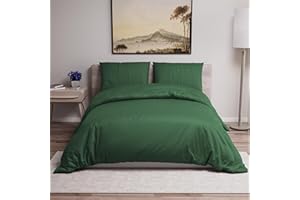 Dreamzie Copripiumino Una Piazza e Mezza 200x200 cm con 2 Federe 50x70 cm - Verde - Set Copripiumino Una Piazza e Mezza 200x200