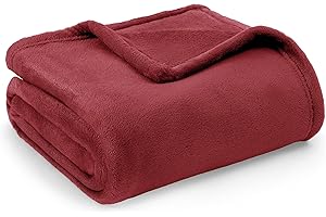 Bedsure Kocyk do Koc czerwony XL Sofa, miękki i ciepły koc polarowy jako koc na sofę/kocyk na kanapę, koce przytulanki, koce przytulanki, wyjątkowo puszysty i pluszowy koc na sofę 150x200 cm