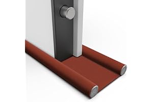 BABYBUNNY Bas de Porte Double Isolant - 100 CM, Boudin de Porte pour Portes Blindées, Isolants de Courants d'air pour Portes de Toutes Les Largeurs, Isolation Contre Le Froid, l’Humidité, et Le Bruit (Brique)
