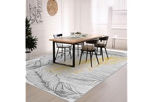 HOMFINE Moderno Tappeto Salotto-Tappeto Soggiorno Pelo Corto Tappeto lavabile Tappeto Camera da Letto Tappeti per interni ed esterni Antiscivolo e resistente all'usura Tappeti Grigio 160x230cm