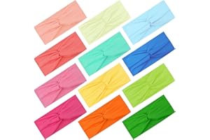 FEQO 12 Pezzi Fasce per Capelli Donna Cerchietto a Croce Fasce Capelli Elastica Turbante Fascia Capelli Sport per Ragazze Donne Yoga Sport, 12 Colori