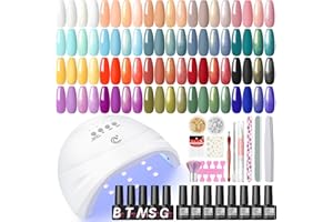 COSCELIA 38PCS Kit Uñas Semipermanentes Completo con Lámpara,20 Colores Esmalte Semipermanente Uñas con Base, Top Coat Brillante y Mate Kit Uñas de Gel para Principiantes